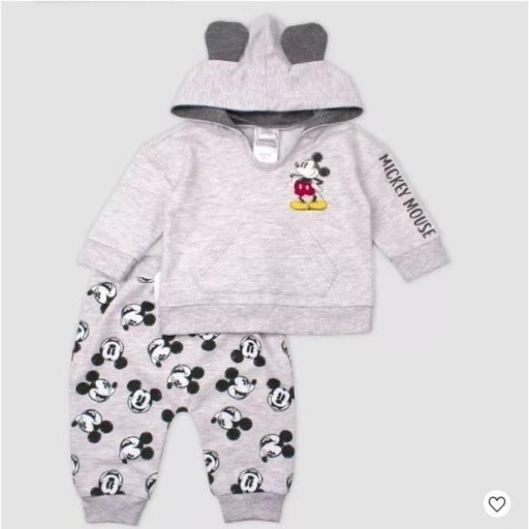 NWT. Disney Baby New Born Mickey Mouse Hoodie and Pants Outfit Set. - Picture 1 of 12